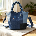 手工拼布刺繡手提斜背水桶包